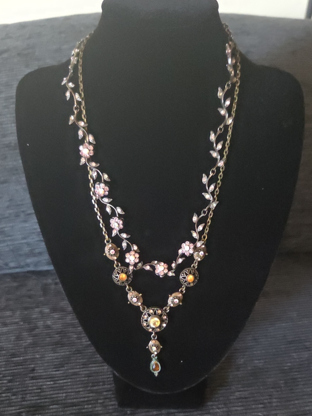 2 Michal Negrin Romantic Floral And Beaded Necklaces